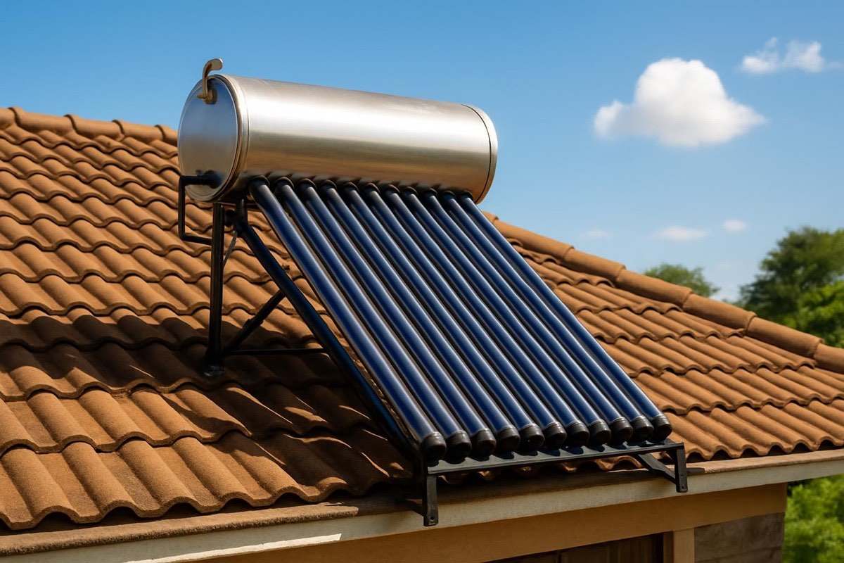200L Solar Water Heater, Pressurised · 5-yr tank, 200L · for 4–5 people